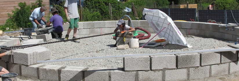 Chantier sous bassement, drain